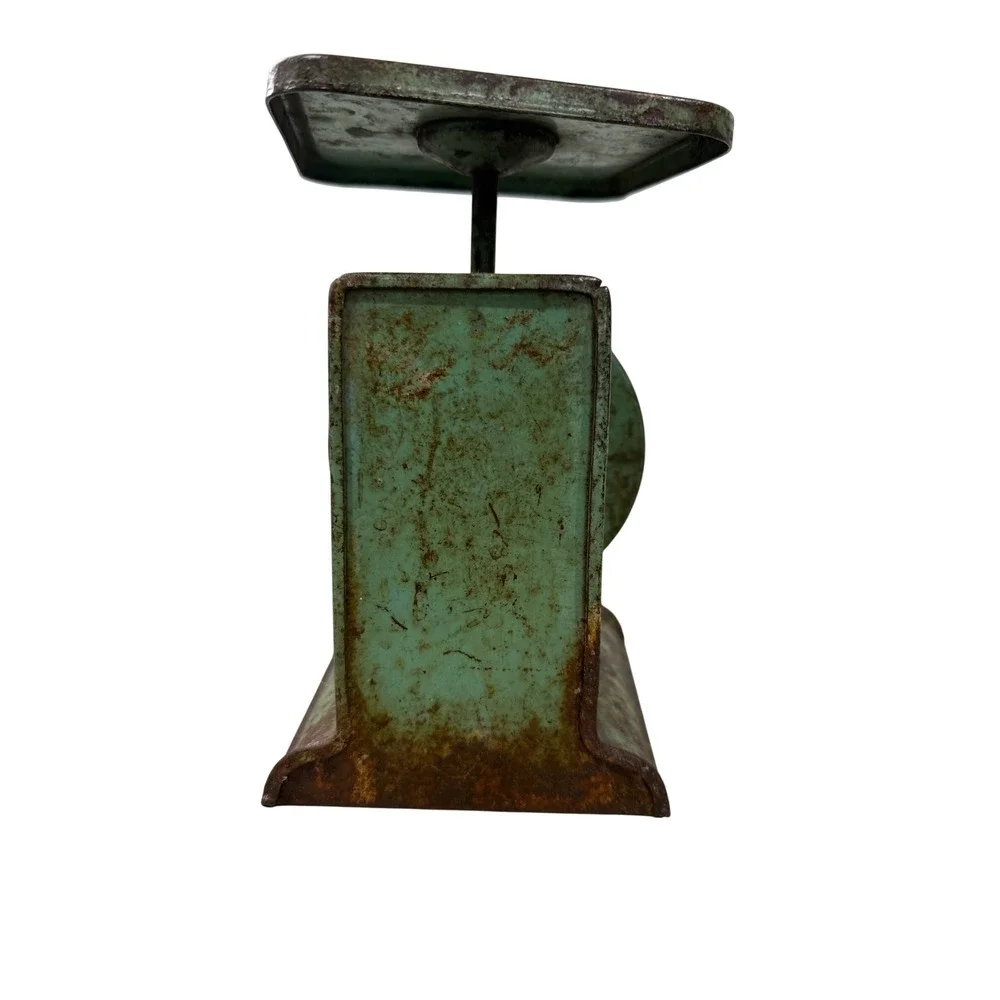 Vintage‎ Way Rite Kitchen Scale Green Metal Antique 25lb Farmhouse Decor patina